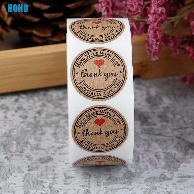 Cuộn 500 Miếng Dán Chữ Thank You Dùng Để Trang Trí Quà Tặng