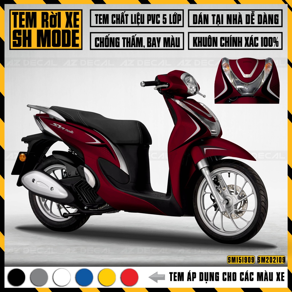 Tem Dán SH Mode Mẫu Matrix Tem Chỉ | SM09 | Xe 2020 - 2021 &amp; 2015 - 2019, Decal Chống Nước, Cắt Sẵn Khuôn