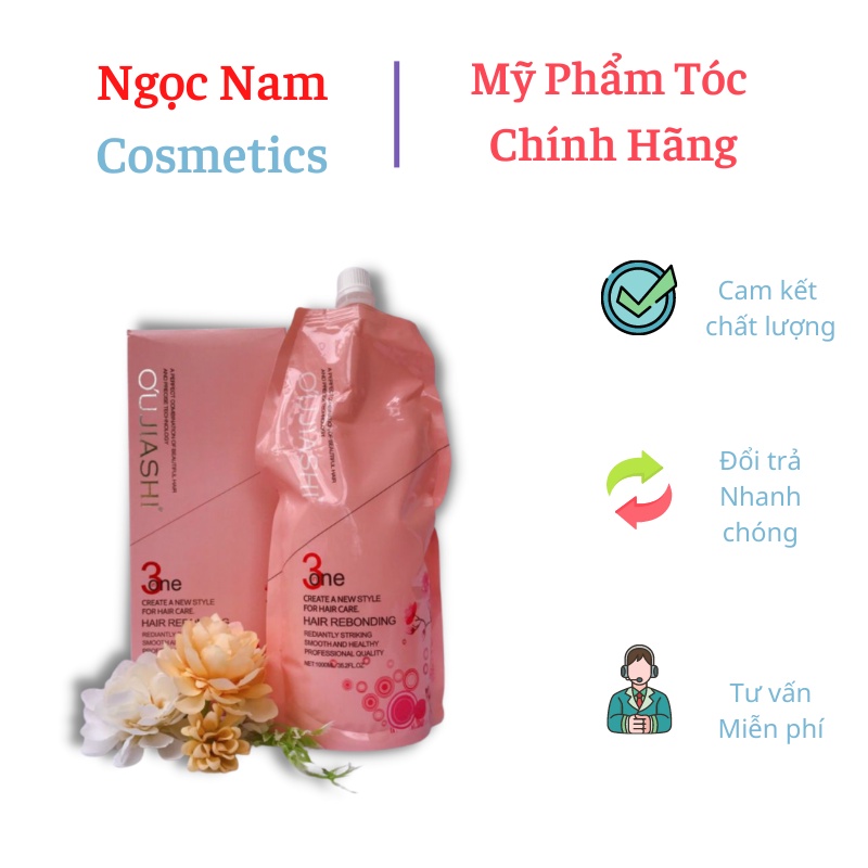 Thuốc ép side tóc nam OUJIASHI HOA ANH ĐÀO không cần dùng nhiệt túi 1000ml