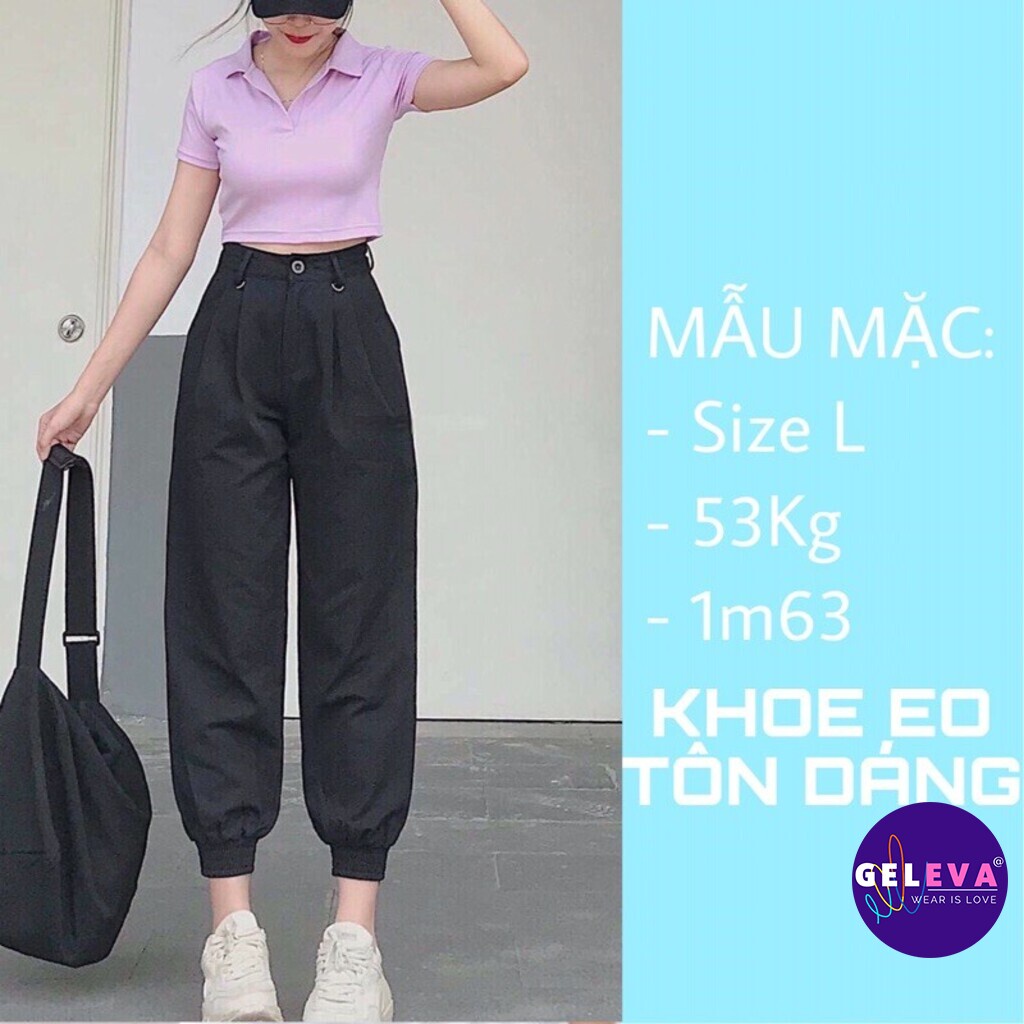 Áo croptop nữ Polo thun cotton có cổ tay ngắn đẹp, Áo phông sơ mi crop top crt nữ Ulzzang cổ bẻ Geleva GE761