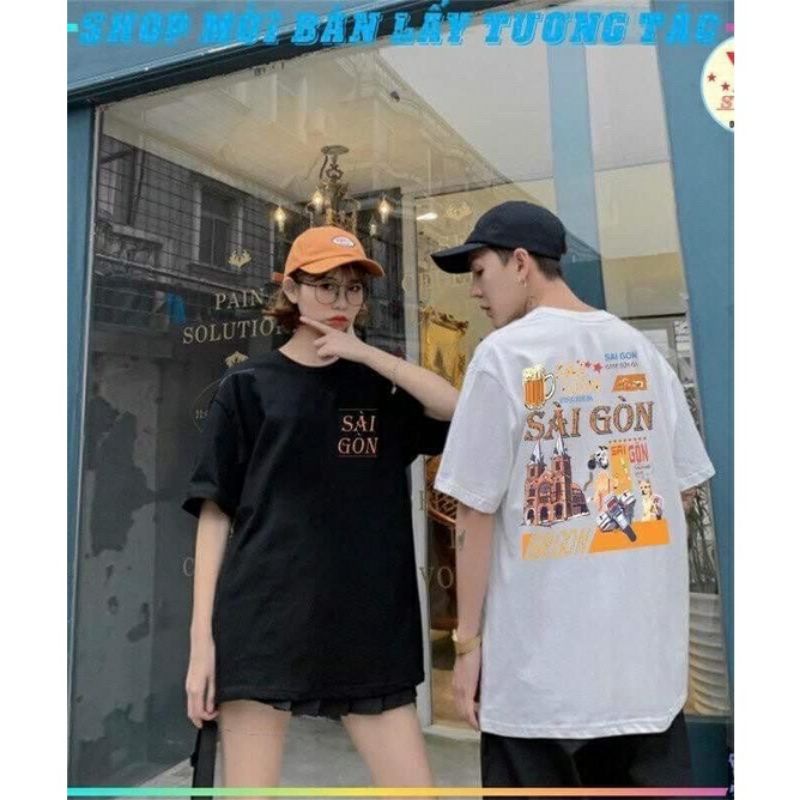 ÁO THUN TAY LỠ SÀI GÒN ƠI 2 MÀU ĐEN TRẮNG KUTE PHỐ THỜI TRANG HOTTEEN