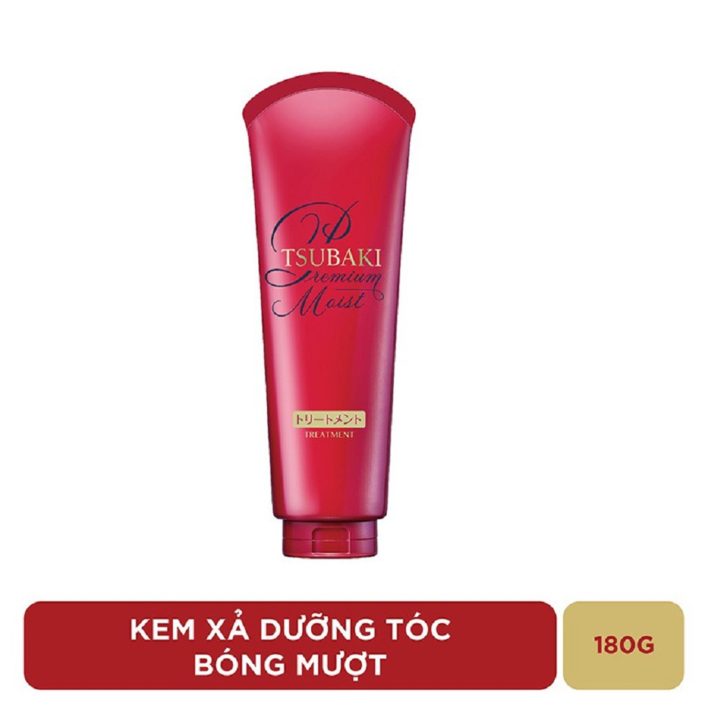 [Mã COSGLORIAT4 -8% đơn 250K] Kem Xả Dưỡng Tóc Bóng Mượt Premium Moist Tsubaki 180g