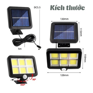 Đèn năng lượng mặt trời 120 led cob forbic cảm biến chuyển động, cảm biến ánh sáng có điều khiển
