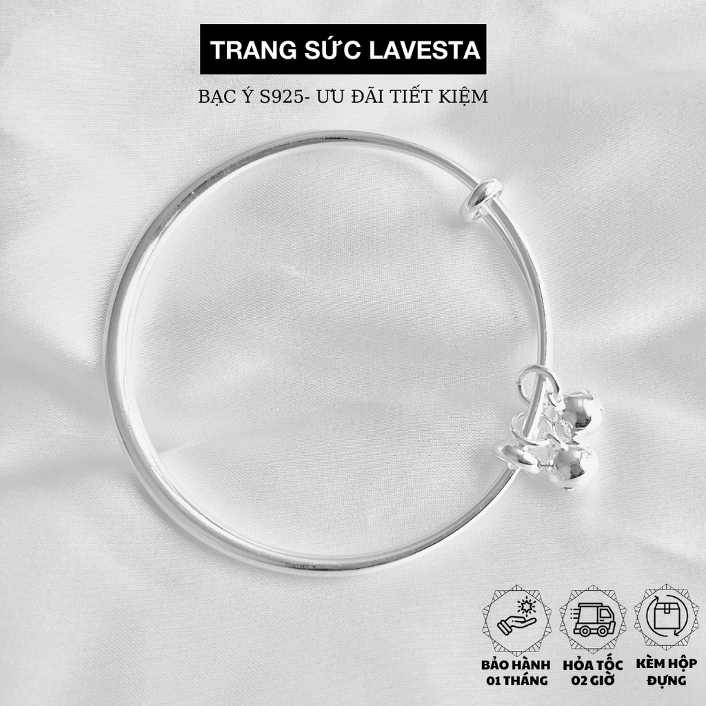 Vòng tay bạc nữ 925 hình chuông xinh xắn Lavesta SUN01