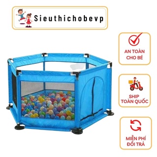Quây cũi kiêm nhà bóng trẻ em khung inox tặng kèm bóng