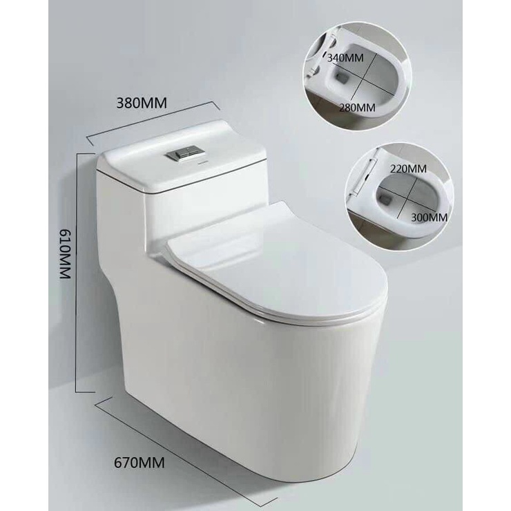 Bồn Cầu Liền khối 1 Khối 0860NA Phương Nam Phát XẢ XOÁY KẾT HỢP XẢ ĐẨY NƯỚC MẠNH MEN NANO CAO CẤP
