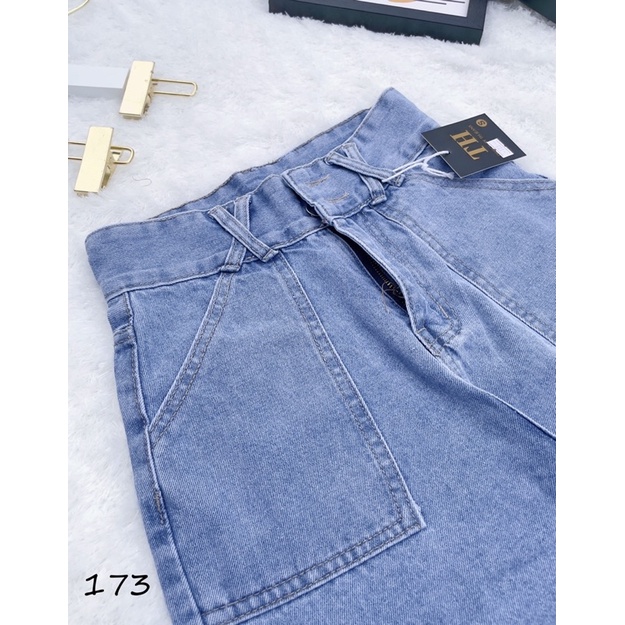 Quần baggy jean nữ túi đắp vuông Ms 173