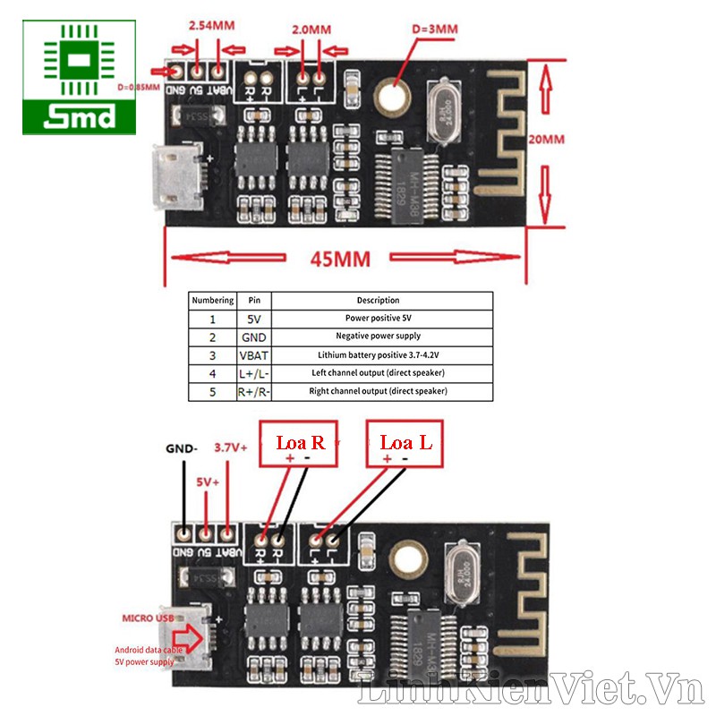 Mạch giải mã âm thanh Bluetooth 4.2 - M38 HIFI DIY