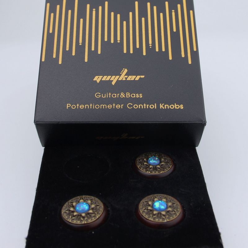 1 Nút Vặn Chiết Áp Cho Đàn Guitar Bass WK002 Đường Kính Trong 6MM Bằng Gỗ Đàn Hương Màu Đỏ Cổ Điển