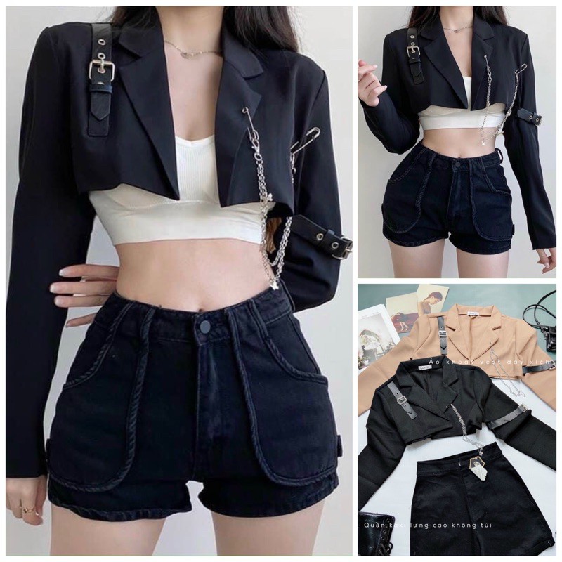 Áo khoác vest croptop cá tính ulzzang