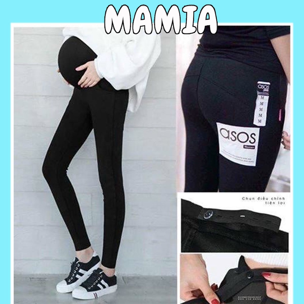 Quần Legging Bà Bầu Đẹp Cạp Cao Và Cạp Chéo Dài Thu Đông Skinny Thoải Mái Co Giãn Tốt AM016 Mamia