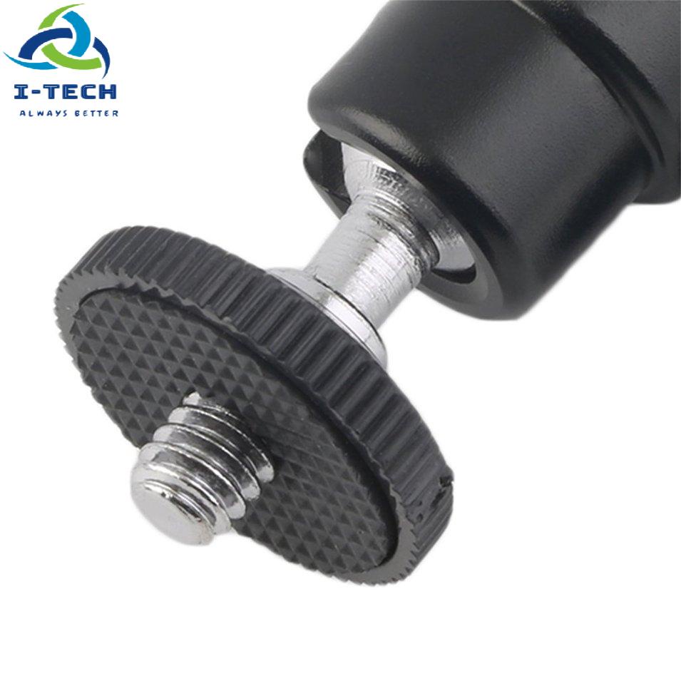 Mini Ball Head 1/4" Dual Nuts Flash Bracket Mount Screw For Camera Tripod