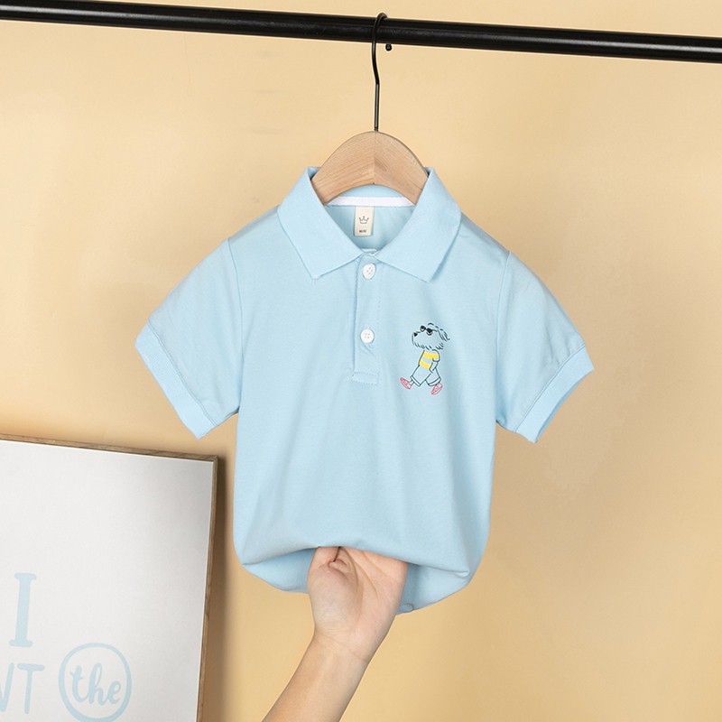 ÁO THUN POLO BÉ TRAI CÓ CỔ SỌC IN HÌNH ĐÔNG VẬT ĐẸP 100% COTTON THOÁNG MÁT, MỂM MỊN