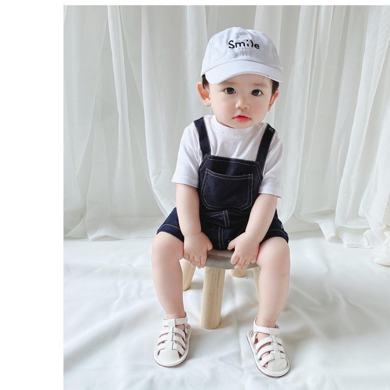 Bộ Áo Liền Quần Tay Ngắn Thời Trang Mùa Hè Phong Cách Hàn Quốc Dễ Thương Cho Bé Trai