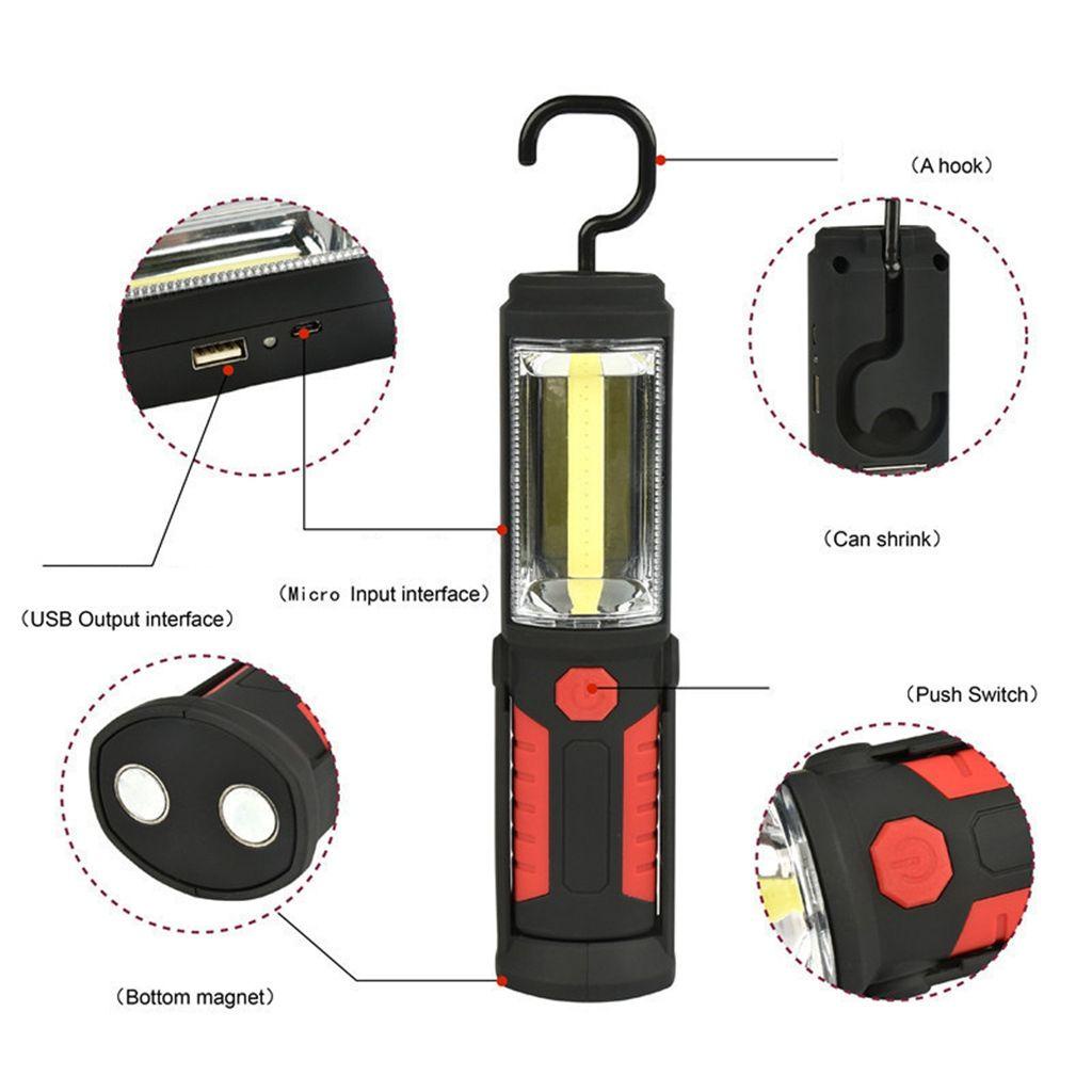 YIYU Đèn LED COB / LED Cầm Tay 3W Di Động Có Thể Sạc Lại Đa Ứng Dụng Cho Gara / Cắm Trại