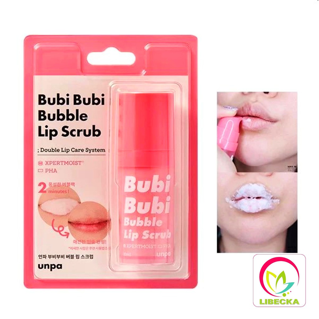 BGF GEL Tẩy tế bào da chết sủi bọt cho môi Unpa Bubi Bubi Bubble Lip Scrub tăng cường dưỡng ẩm LIBECKA HÀNG AIR TTB01