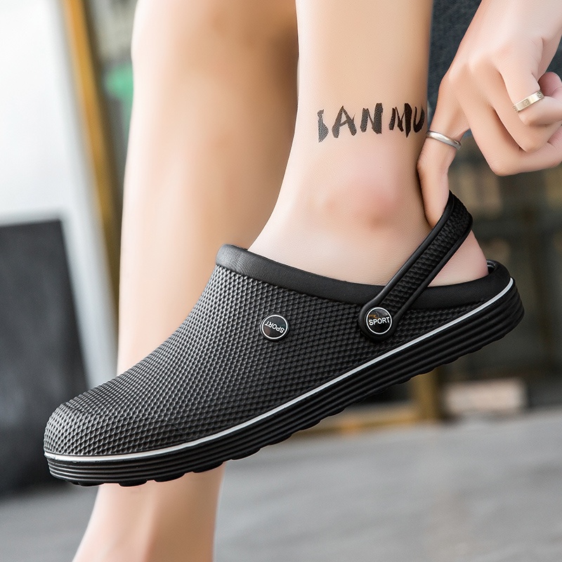 Giày Sandal Màu Trơn Chống Nước Chống Trượt Bảo Vệ Y Tế Cho Nam