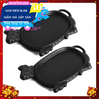 Bộ 2 Chảo Gang Làm Bò Bít Tết Chống Dính Cao Cấp