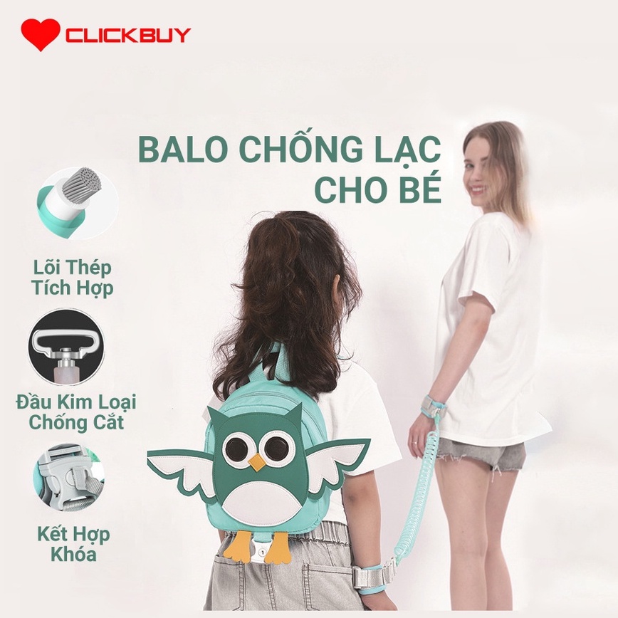Dây Đai Chống Thất Lạc Kèm Balo Dây Dài 2.5M, Có Khóa An Toàn, Đựng Đồ Tiện Dụng