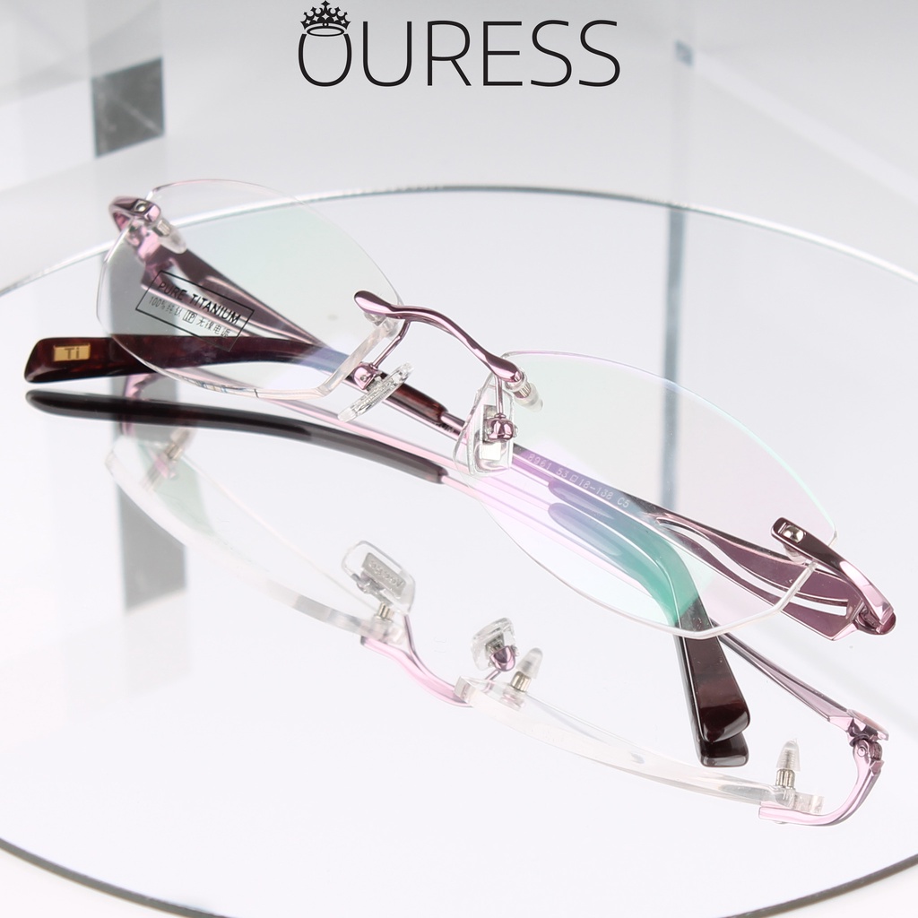 Gọng kính Titanium ( khoan ốc ) cao cấp OURESS 8961