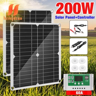 Bộ tấm pin năng lượng mặt trời 200w 60a 12v kèm điều khiển