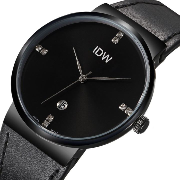 Đồng hồ nam IDW kính sapphire chống trầy chống nước máy nhật dây da bò cao cấp SP0S40 (Nhiều màu)