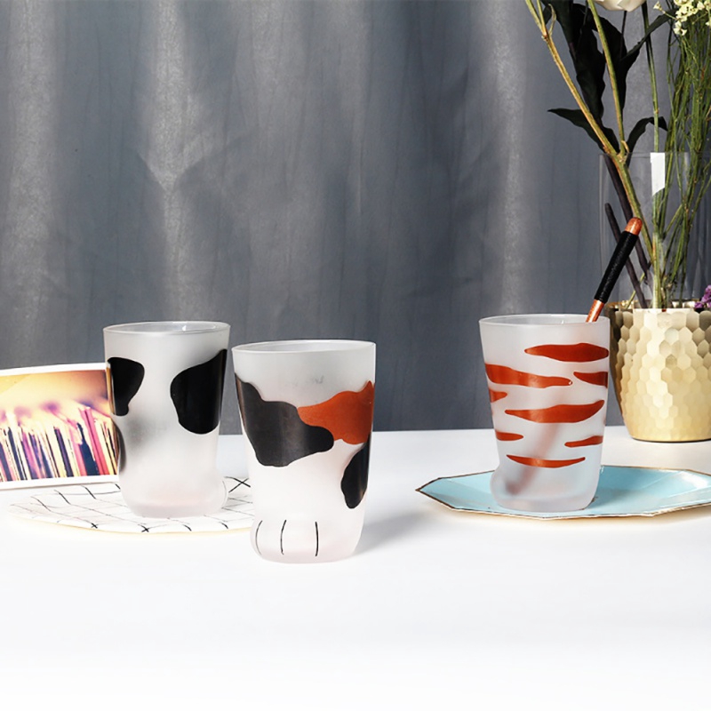 Cốc thủy tinh  hình dạng bàn chân mèo đáng yêu