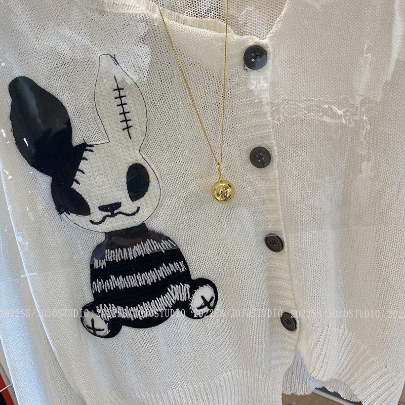 Áo Khoác Cardigan Dệt Kim Tay Dài Hoạ Tiết Kẻ Sọc Thêu Nữ Tính  tao bao