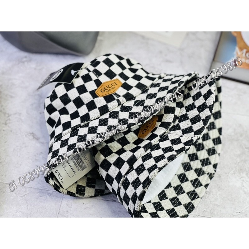 Mũ tai bèo nam nữ phối sọc caro mạc da gx đơn giản,mũ bucket tai bèo sọc caro cá tính thời trang hot