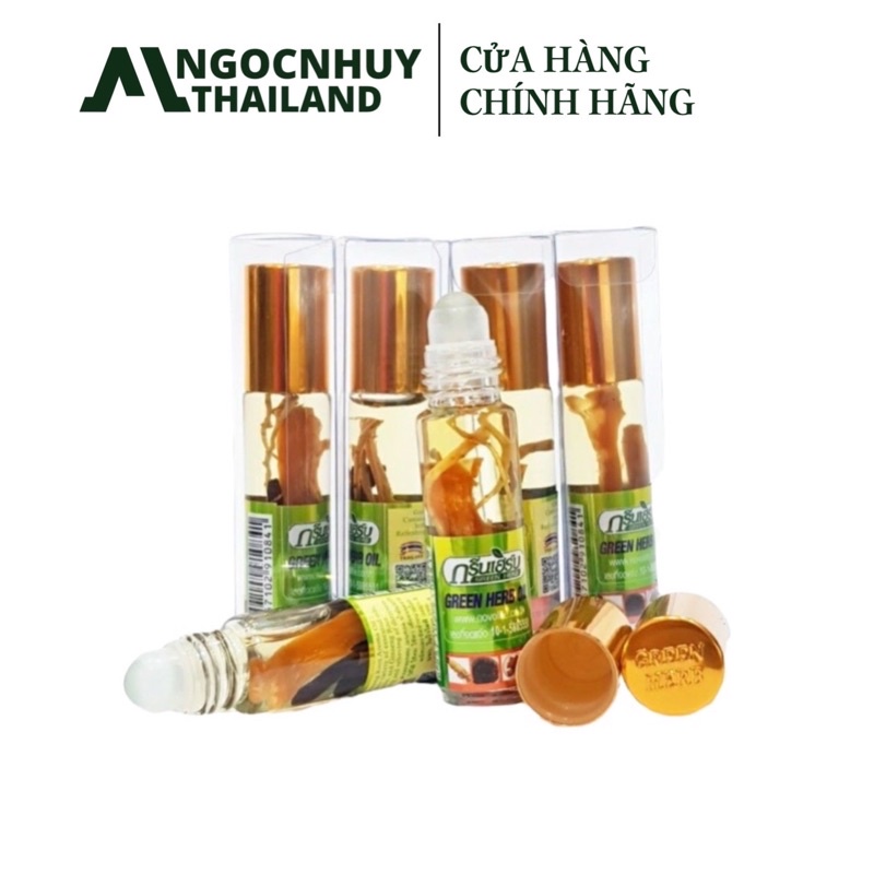 (Chính Hãng) Dầu Lăn Nhân Sâm Green Herb Oil 8ml Thái Lan