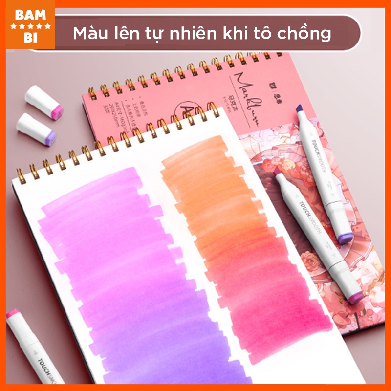 Vở vẽ A4 lò xo, sổ phác thảo, sketchbook 110gsm, 120 trang  3 màu Xanh/Hồng/Tím chống thấm mặt sau