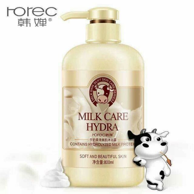 Sữa tắm con bò rorec milk care hydra của hãng bioaqua hàng nội địa trung 800ml