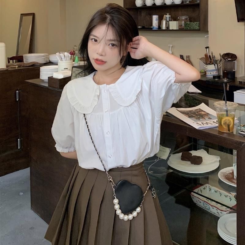 Set Đồ Nữ Ngắn Tay Cổ Búp Bê Mới