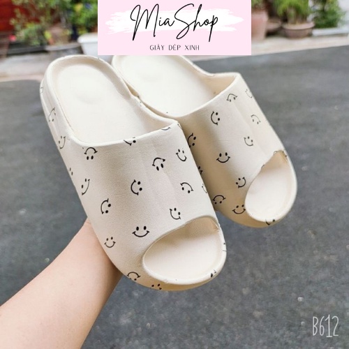 Dép Bánh Mì Họa Tiết Mặt Cười Phong Cách Hàn Quốc Đế Siêu Nhẹ
