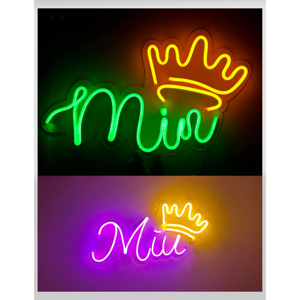 Đèn led neon chữ cái ghép tên theo yêu cầu, chữ led neonsign decor phòng ngủ, góc làm việc