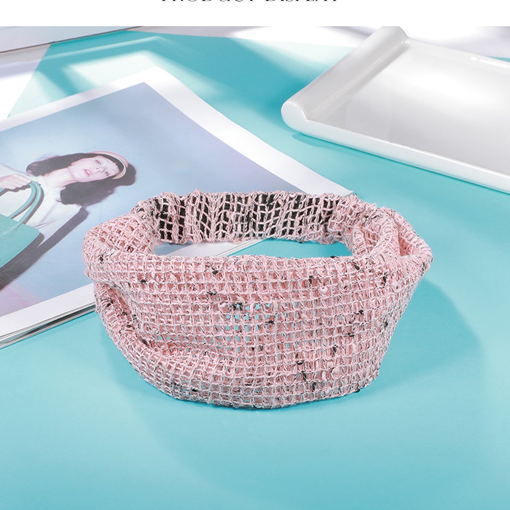 Băng đô bản rộng co giãn thêu hình hoa xinh xắn cho nữ