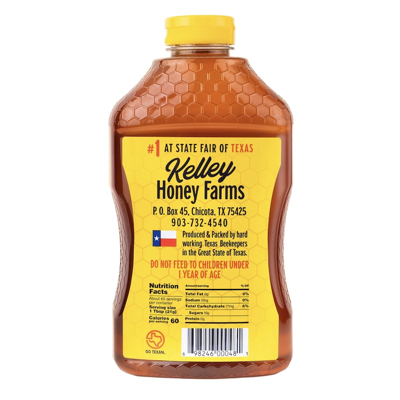 MẬT ONG NGUYÊN CHẤT LOẠI A, 100% GỐC TEXAS Kelley's Local Honey, 1.360g (48oz)