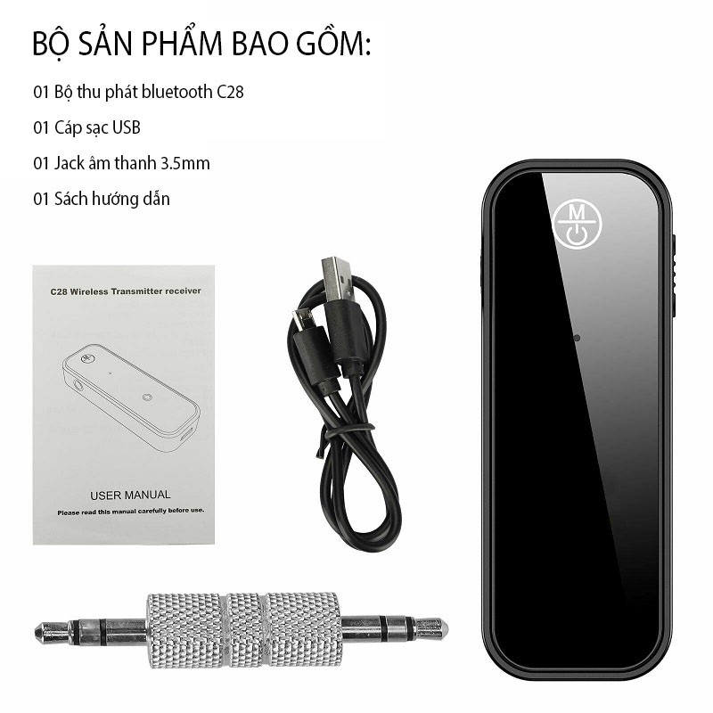 Thiết Bị Thu Phát Không Dây 3.5mm AUX Bluetooth 5.0 C28