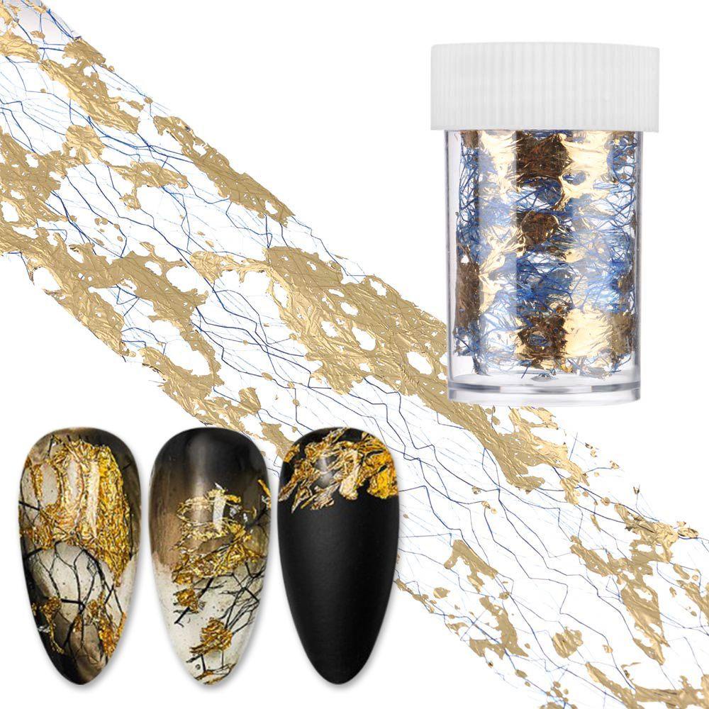 1 Cuộn Băng Dán Móng Tay Bằng Lá Kim Loại Trang Trí Đẹp Mắt