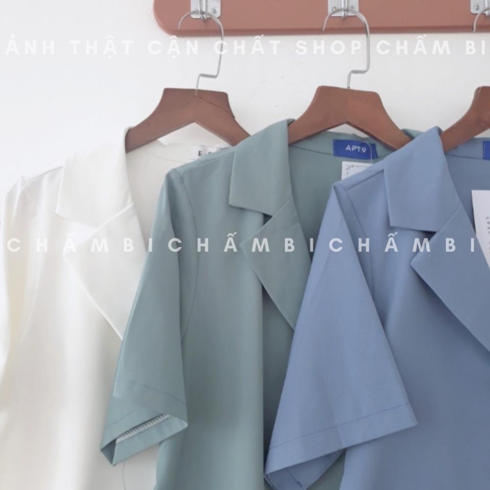 Áo khoác nữ A.231, Áo blazer khoác ngoài dáng ngắn cộc tay cổ giả vest 2 cúc dọc thanh lịch