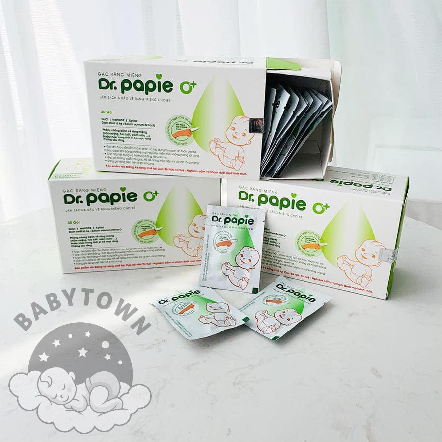 Gạc rơ lưỡi Dr.Papie ( Hộp 30 gói)