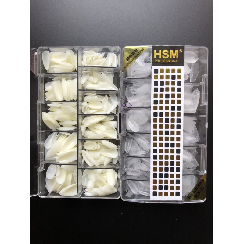 Móng Úp Tay Nhám Sẵn , Móng Up HSM Nhám Fom Bầu, Hsm Fom Nhọn Ngắn ( hộp 500pcs )