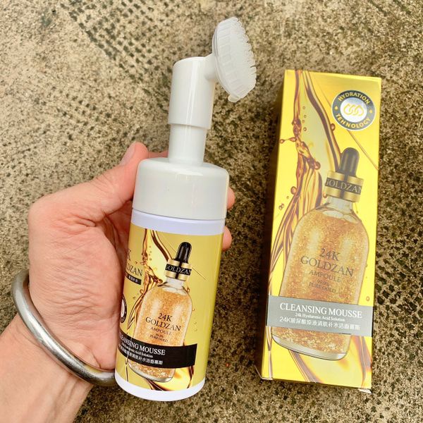 Sữa rửa mặt 24k Goldzan kèm cọ rửa siêu tiện lợi