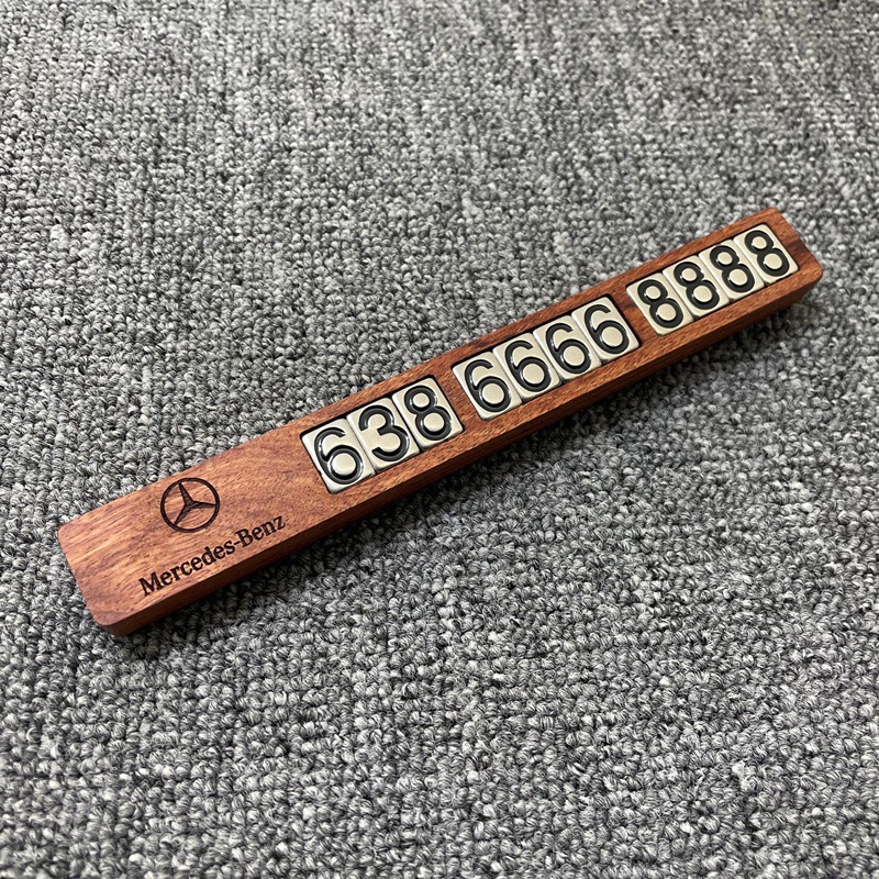 Bảng SĐT gỗ Óc Chó Logo xe Cao Cấp