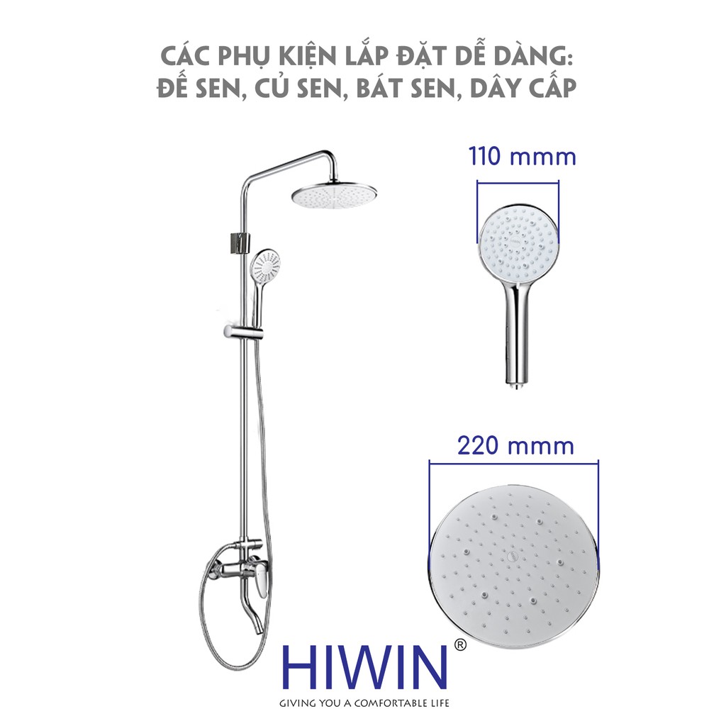 Sen vòi đồng mạ crom mặt gương sáng bóng cao cấp Hiwin KF-105