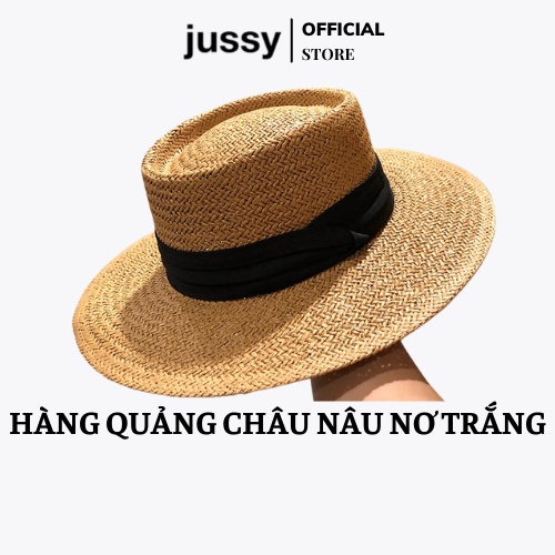 Mũ Cói Rơm Rộng Vành Jussy Official Chất Cói Tự Nhiên Form Đẹp Sang Chảnh Đóng Hộp To Giữ Form