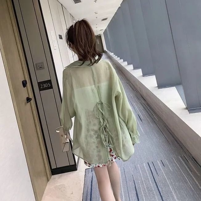 Áo Khoác Cardigan Chiffon Mỏng Dáng Rộng Chống Nắng Thời Trang Mùa Hè Mới Dành Cho Nữ