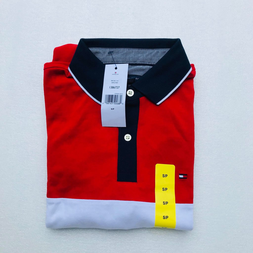 ÁO THUN POLO NAM MÀU ĐỎ TOMMY HILFIGER SIZE S
