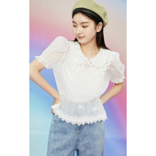 VERO MODA Áo Cổ Peter Pan Tay Phồng
