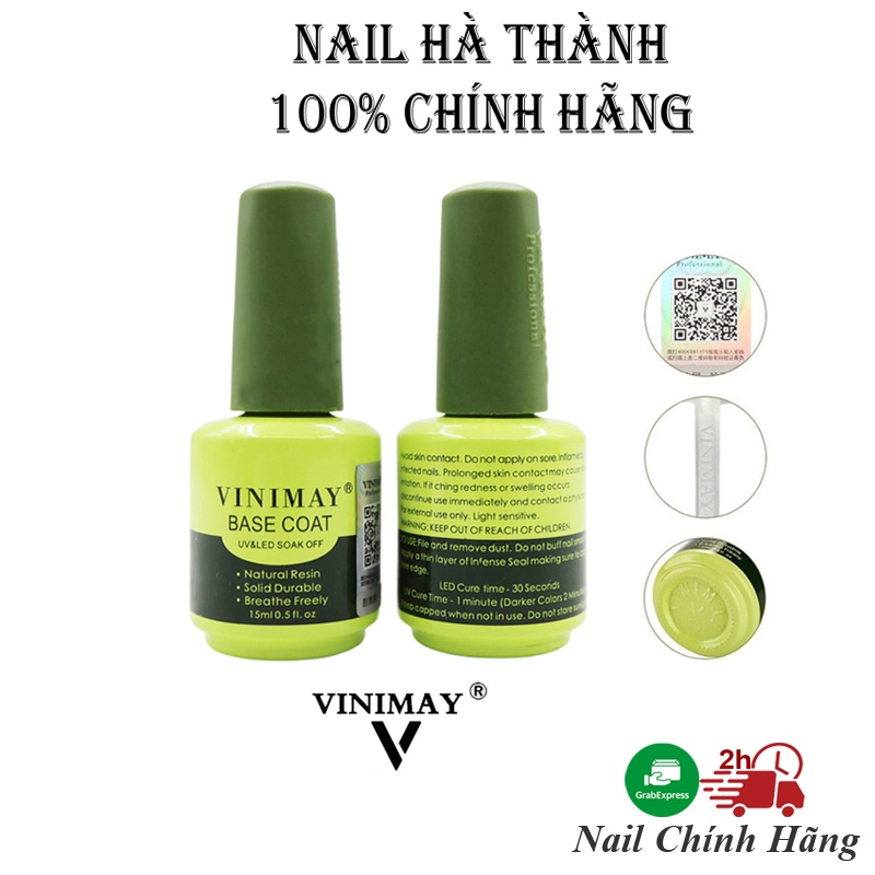 Sơn gel base top Vinimay chính hãng liên kết bột nail Jeliva Chính Hãng 15ml